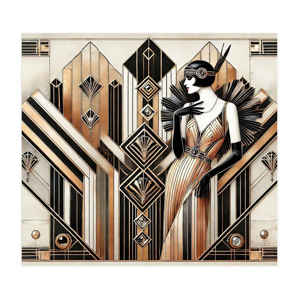 Gatsby Glamour Art Deco Scene (Print Only)