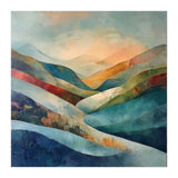 Abstract Mountain Landscape Painting with Textured Rolling Hills (Print Only) thumbnail