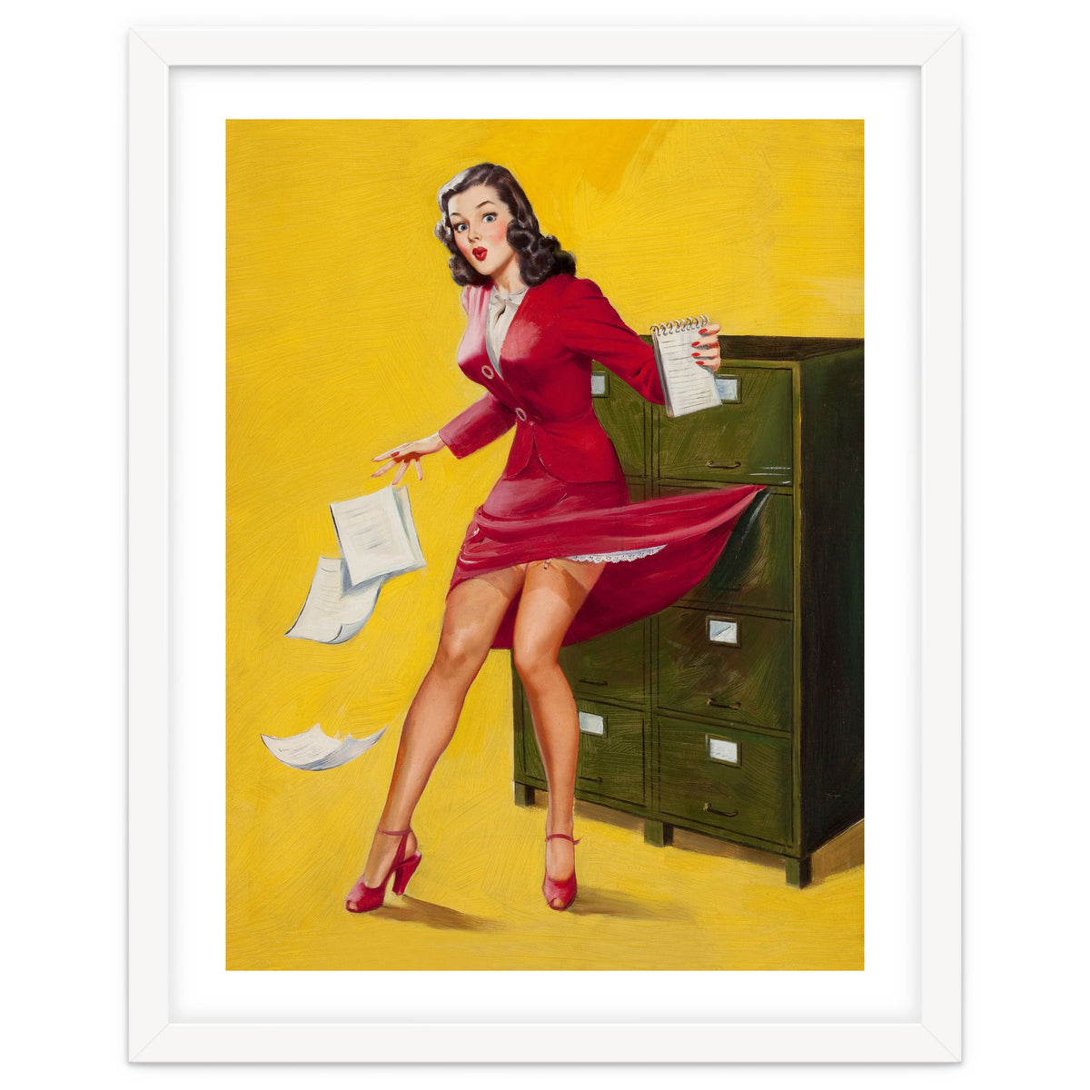 Pinup Girl In Office Accident