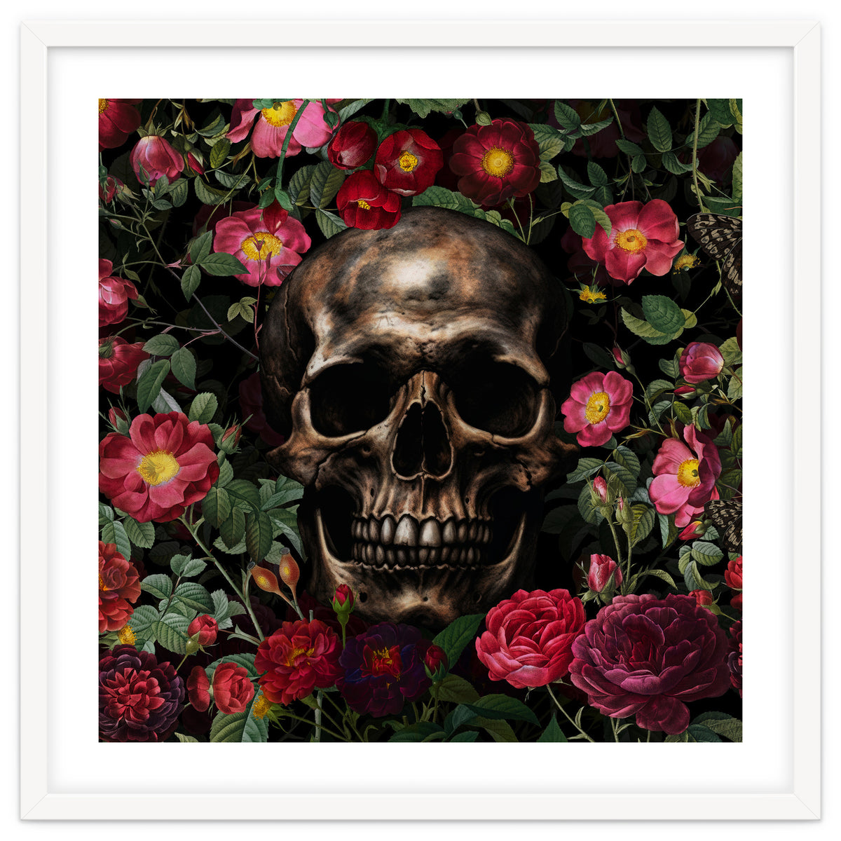 Baroque  Skull And Roses Night Garden 1