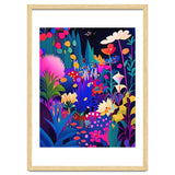 Surreal Emotions, Abstract Colorful Bold Botanical Nature Garden, Eclectic Boho Bohemian Modern Contemporary Graphic Design Painting thumbnail