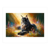 Majestic Lynx In Blooming Meadow (Print Only) thumbnail