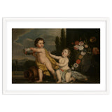German Master (18th Century) – Two Putti with Garlands of Flowers thumbnail