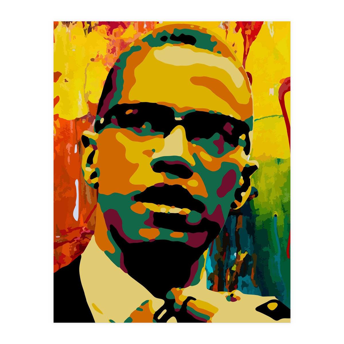 Malcolm X Colorful Abstract Art 2 (Print Only)