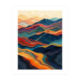 Abstract Mountain Landscape Art with Fluid Textures (Print Only) thumbnail
