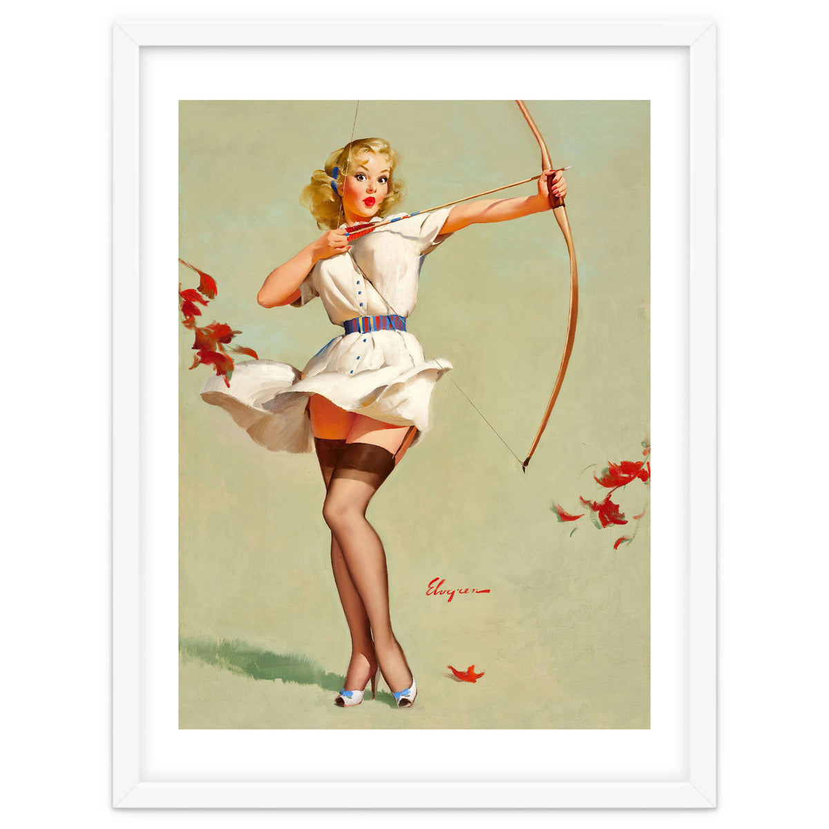 Pinup Sexy Girl Playing A Cupid