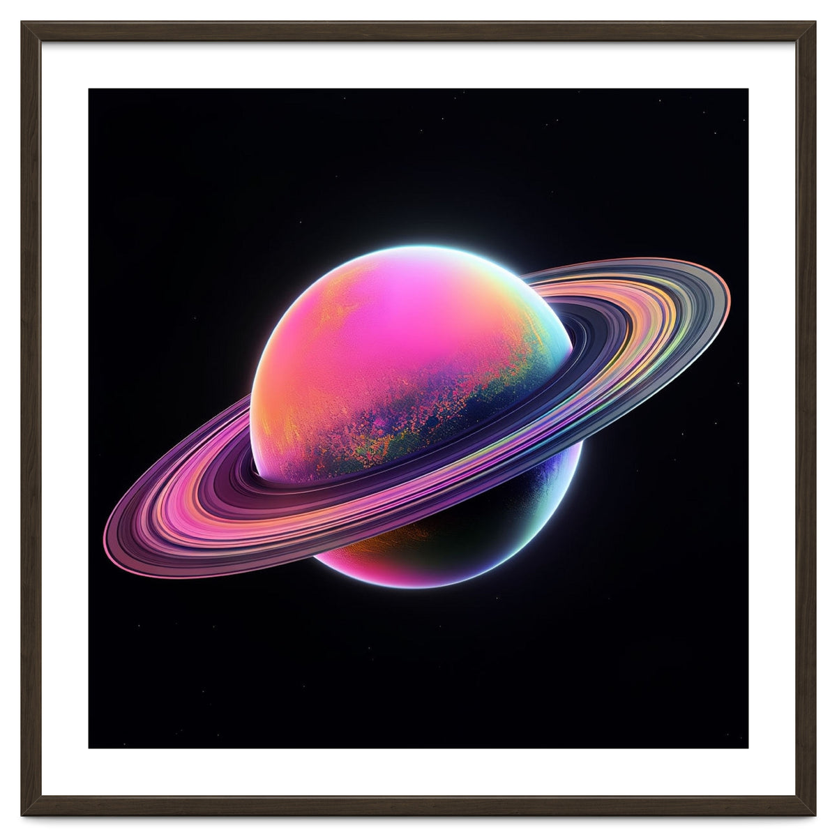 Neon Nebula Planet: Surreal Cosmic Illustration