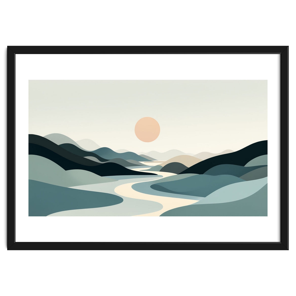 Serene Horizon: Minimalist Organic Landscape