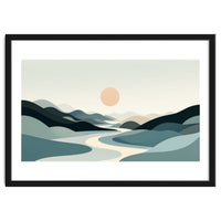 Serene Horizon: Minimalist Organic Landscape