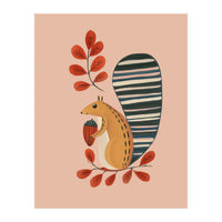 Squirrel In A Pink Autumn (Print Only)