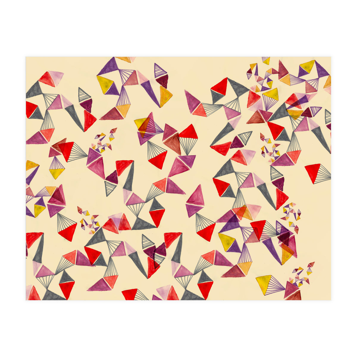 Watercolour Geometric Shapes (Print Only)