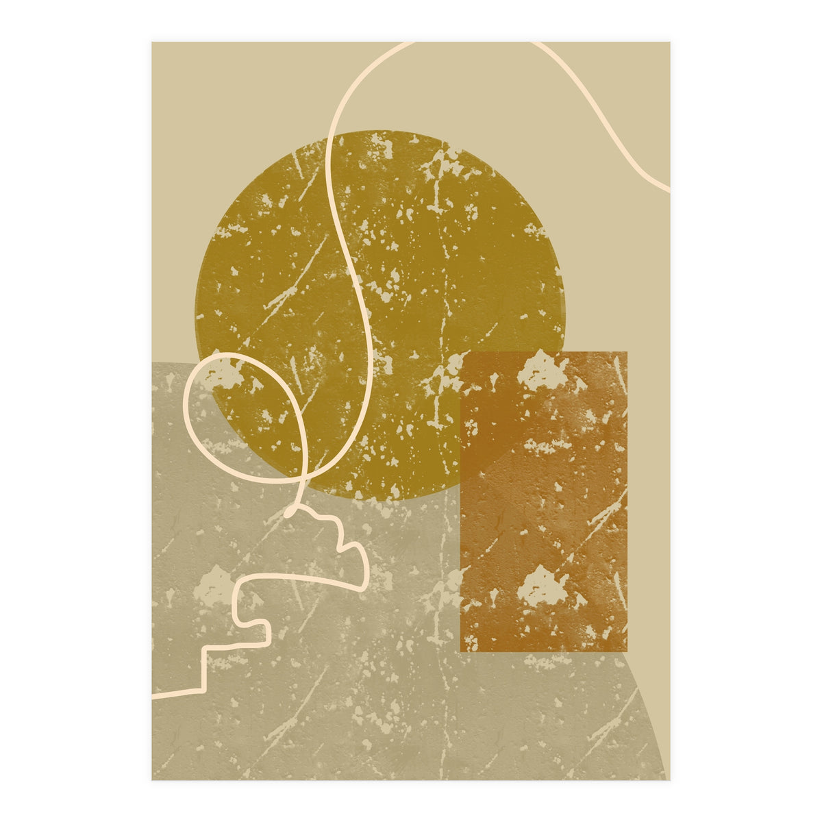 Geometric Composition with an Organic Touch (Print Only)