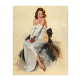 Smiling Young Woman Posing With Flower (Print Only) thumbnail