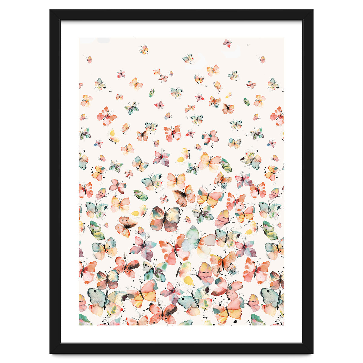 Watercolor Spring Butterflies Apricot
