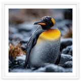 King Penguin In Snow With Water Droplets thumbnail
