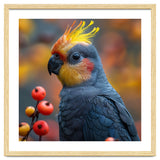 Cockatoo Parrot With Orange Crest And Berries thumbnail