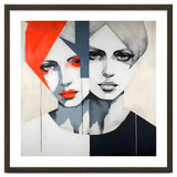 CHIC, Fashion in it's simplist form, two chic women head and shoulders portrait. thumbnail