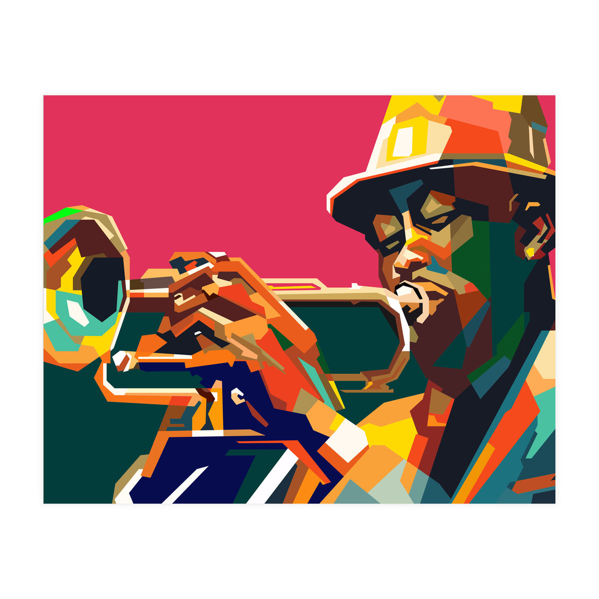 Jazz Trumpet Musician Pop Art Wpap (Print Only)