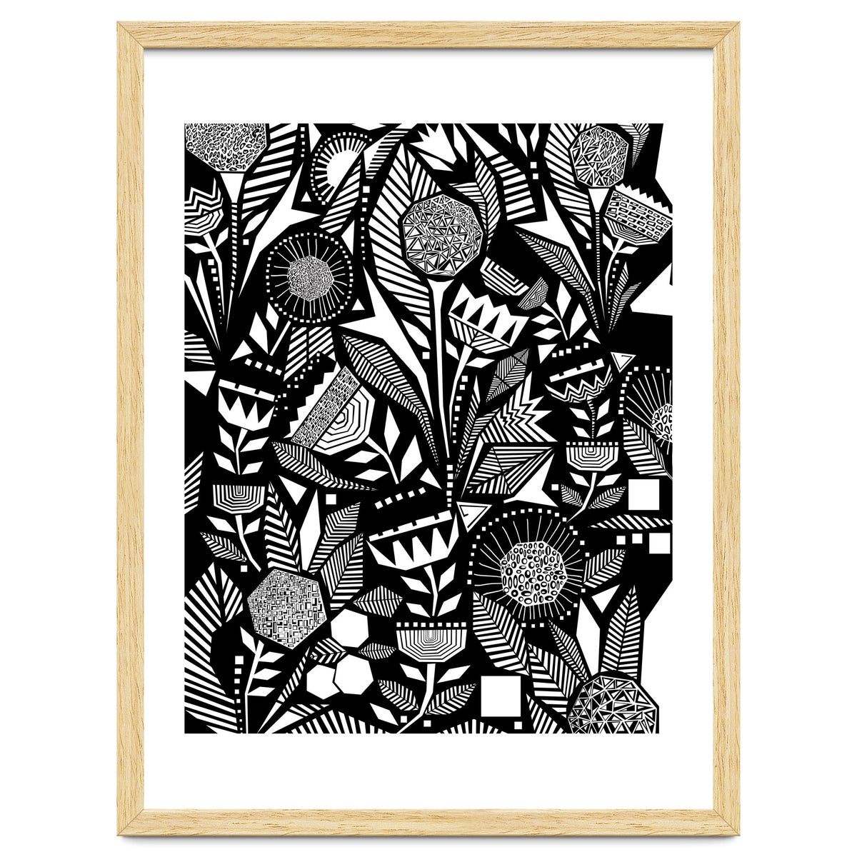 African Tribal, Black & White Abstract Drawing Sketch Line Art, Rustic Botanical Illustration, Bohemian Eclectic Scandinavian Vintage Bold