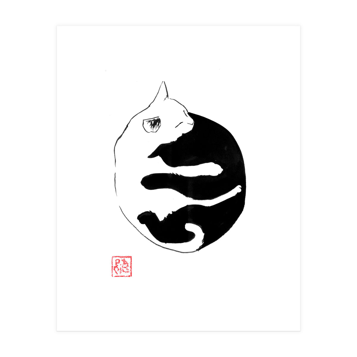 Ying yang Cat (Print Only)