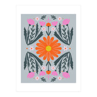 Orange Flower with pink buds (Print Only)