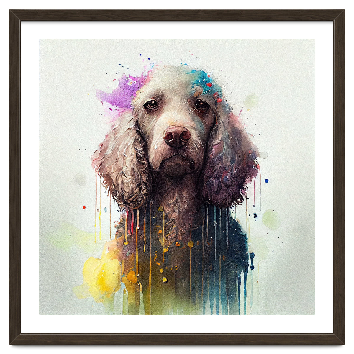 Watercolor Poodle Dog