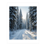 Serene Winter Wonderland Forest Road (Print Only) thumbnail