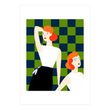 Moods, Checkers Girl Friends Chic Chess, Modern Bohemian Eclectic Woman Girl Boss, Bff Fashion Style (Print Only) thumbnail