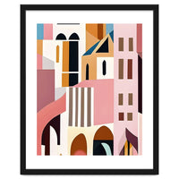 Moroccan City, Pastel Architecture Cityscape Buildings, Travel Eclectic Modern Bohemian Houses