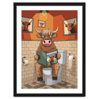 Highland Cow On The Toilet