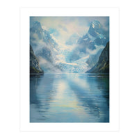 Ethereal Descent: The Glimmering Silence of the Ancient Glacial Fjord (Print Only)