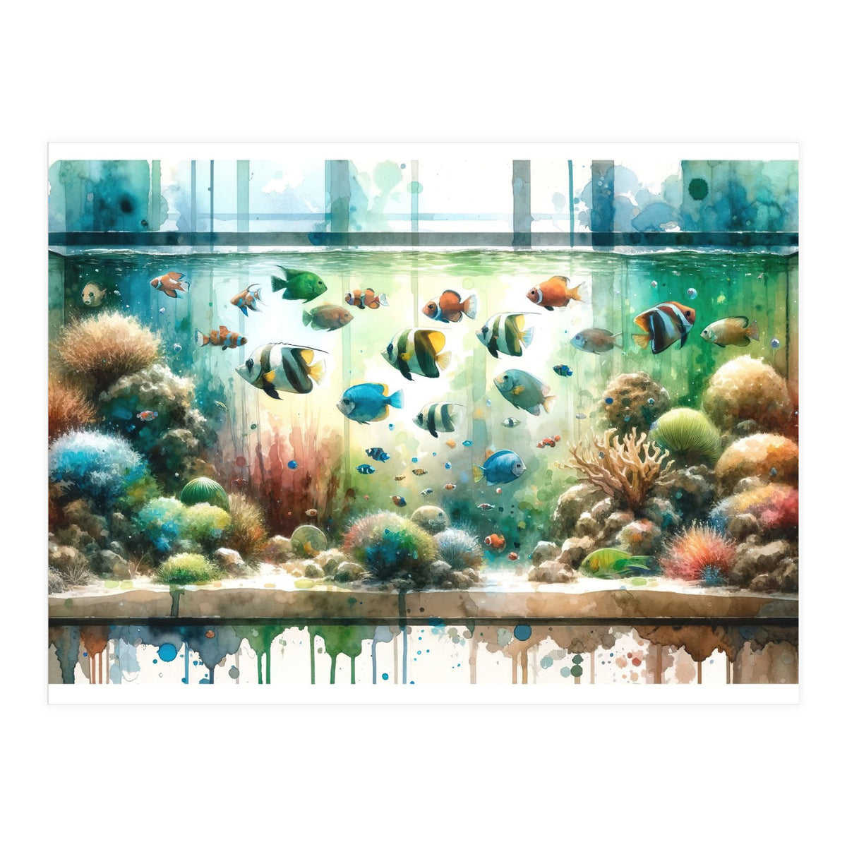 Colorful Aquarium Fish Tank (Print Only)
