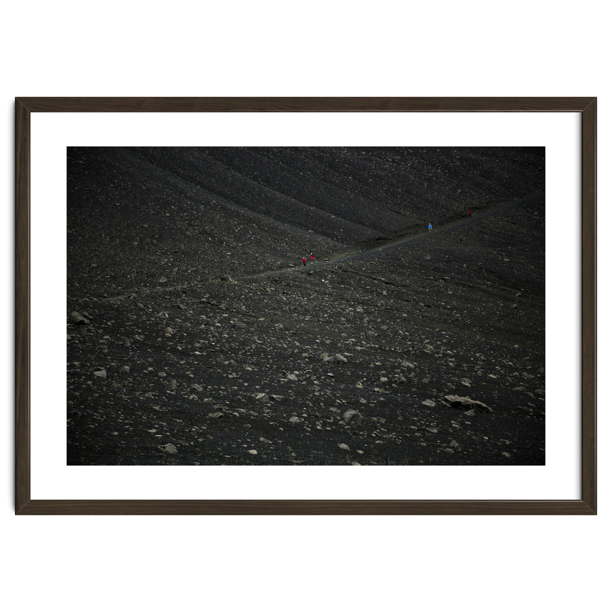 Kids running down from the volcano - Iceland