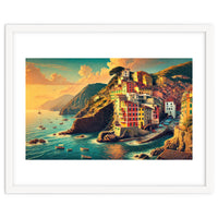 Vintage Cinque Terre Poster, Italy