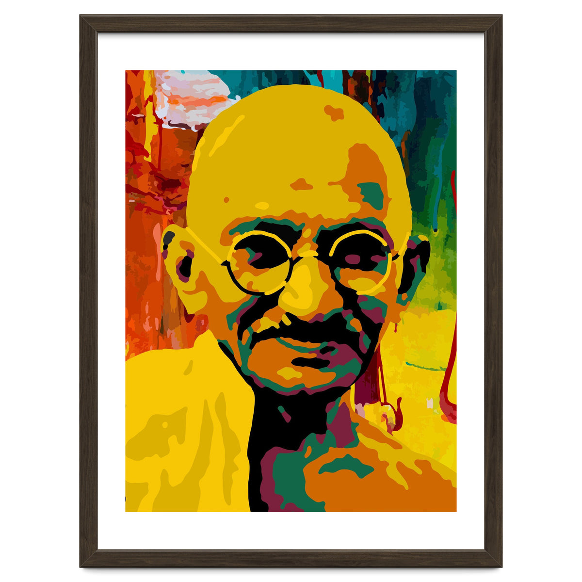 Mahatma Gandhi Colorful Abstract Art