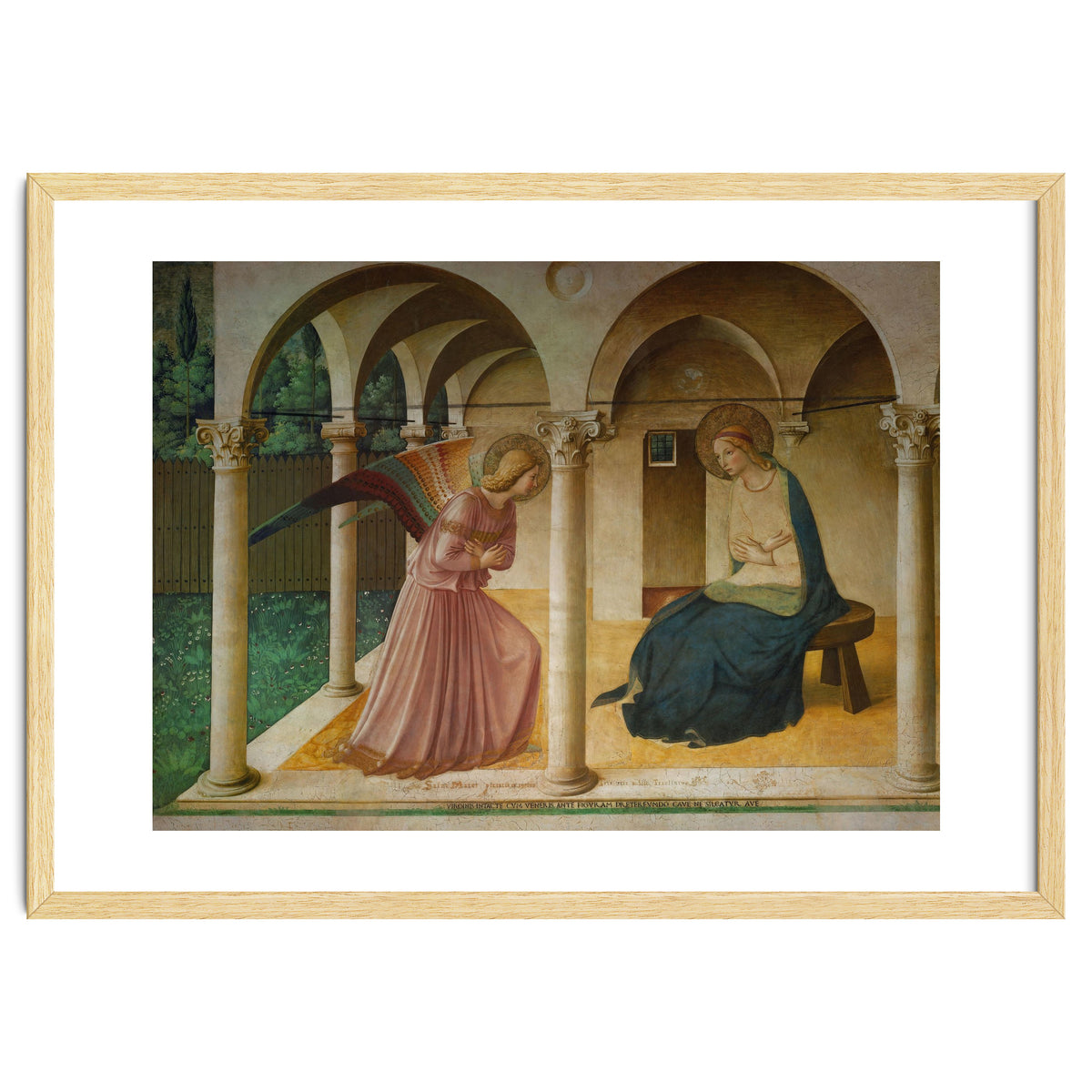 The Annunciation. Fresco in the former dormitory of the Dominican monastery San Marco, Florence.