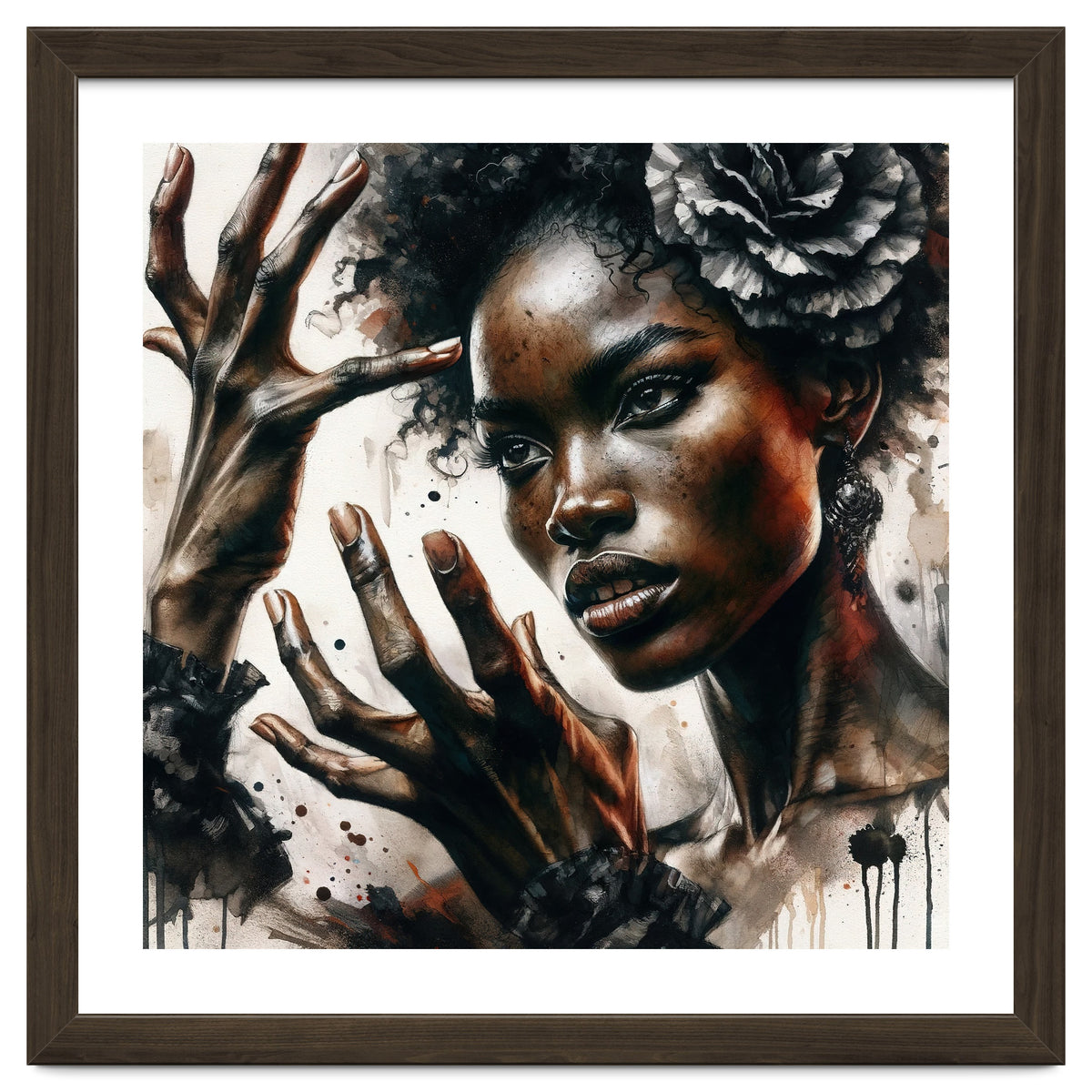 Noir Flamenco Hands Portrait