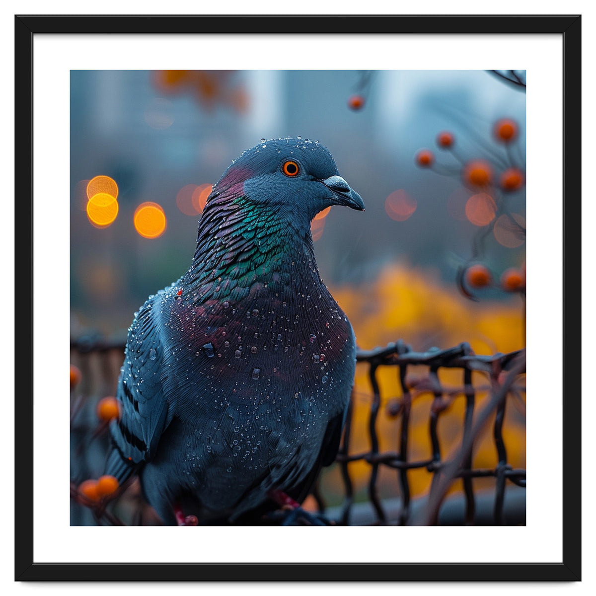 Pigeon With Water Droplets