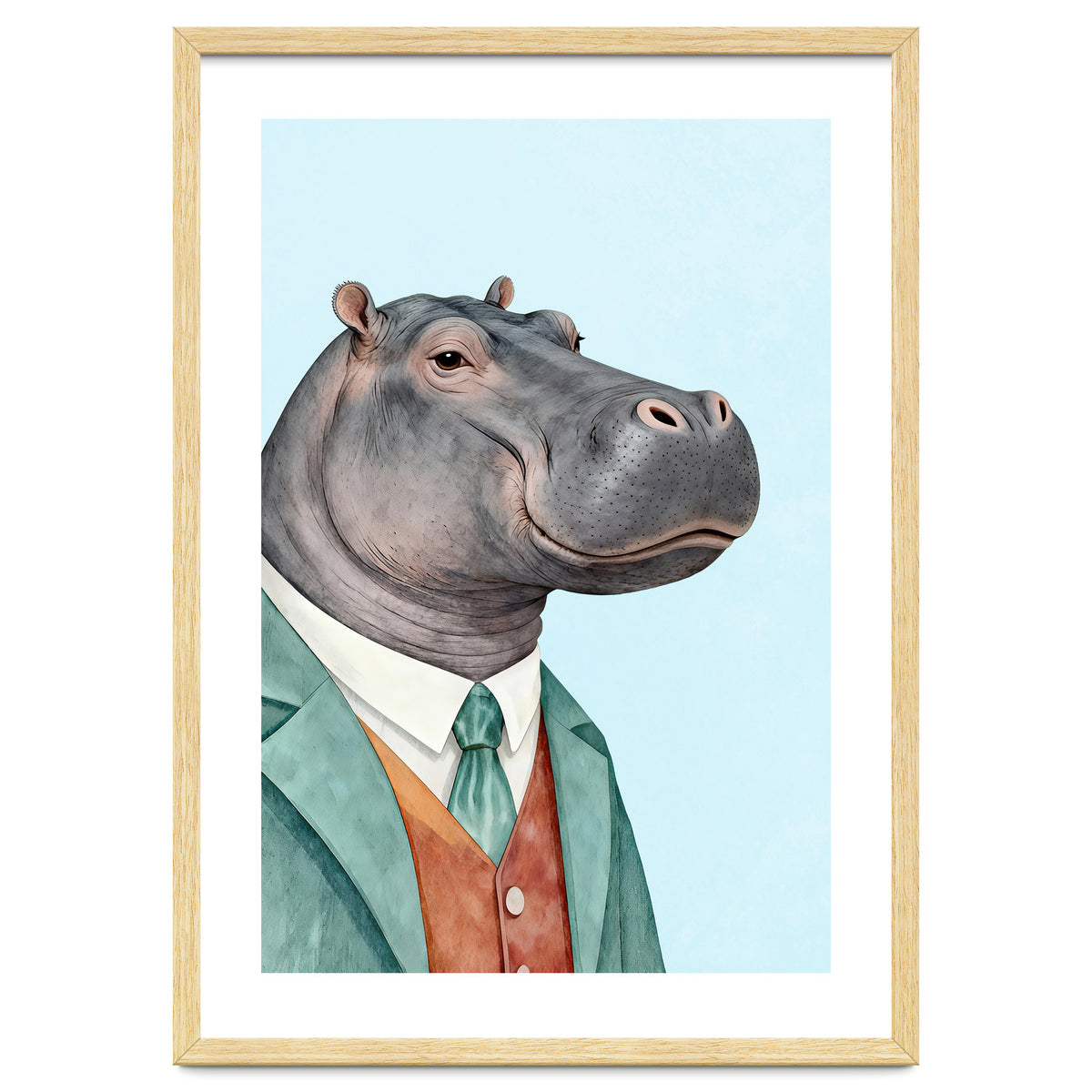 Hippopotamus in Suit