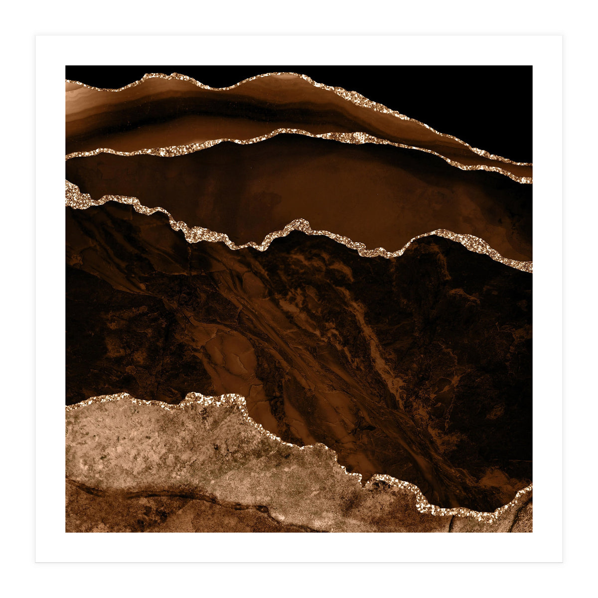 Brown & Gold Agate Texture 02 (Print Only)