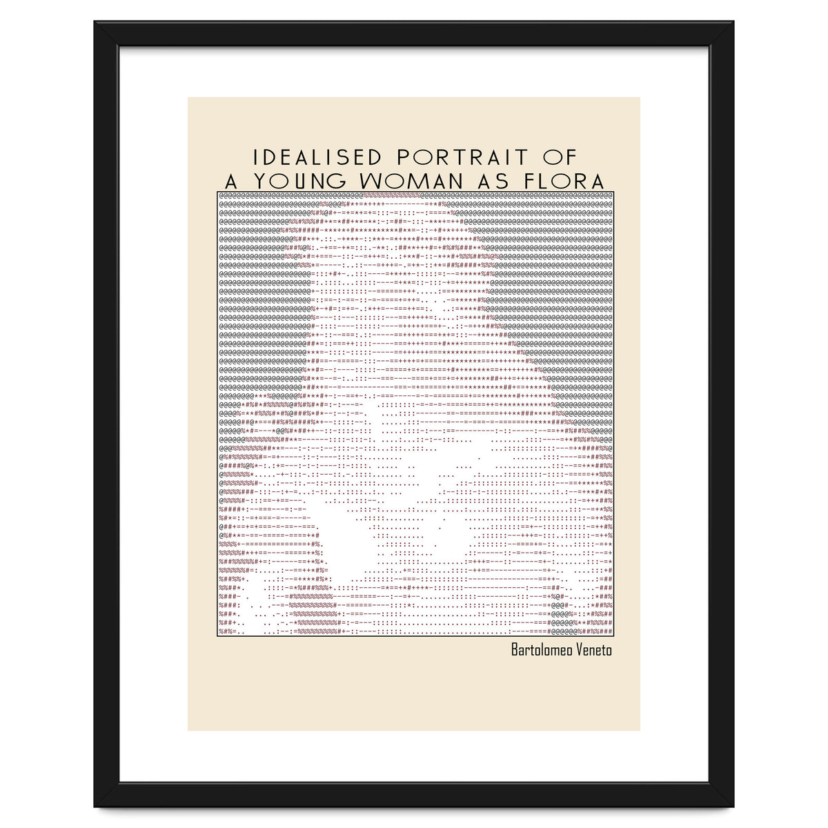 Idealised Portrait of a Young Woman as Flora – Bartolomeo Veneto (ascii art)