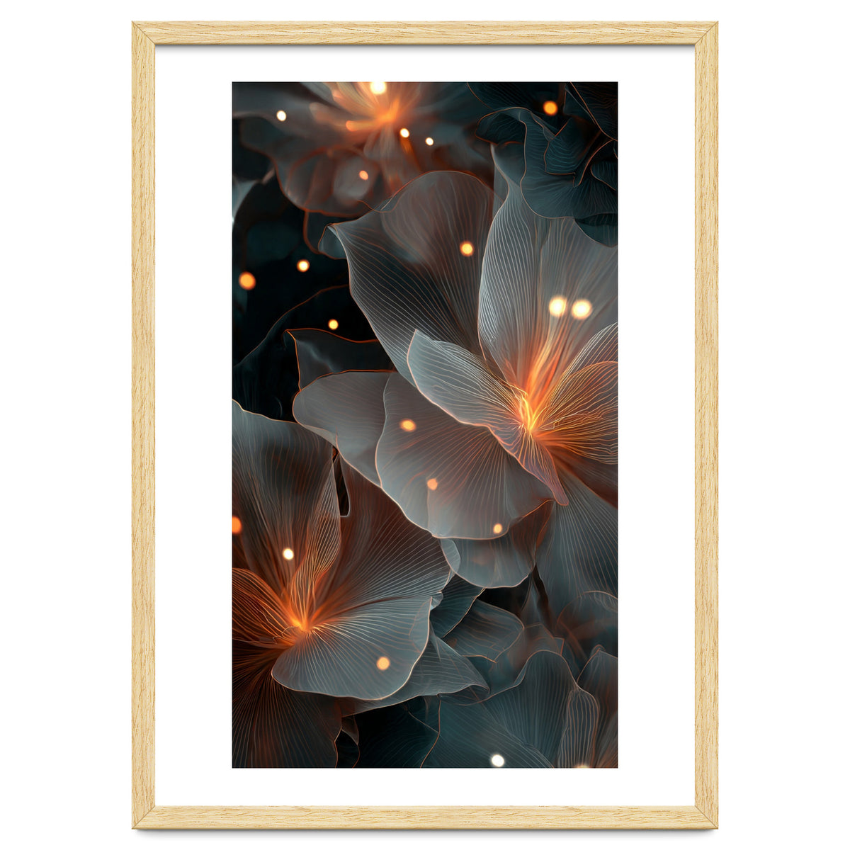 Ethereal Glowing Flora: Abstract Translucent Petals