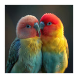 Lovebirds Perched Together Vivid Colors (Print Only) thumbnail