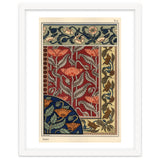 The poppy, Papaver somniferum, in stained glass, wallpaper, fabric and tile patterns. Lithograph ... thumbnail