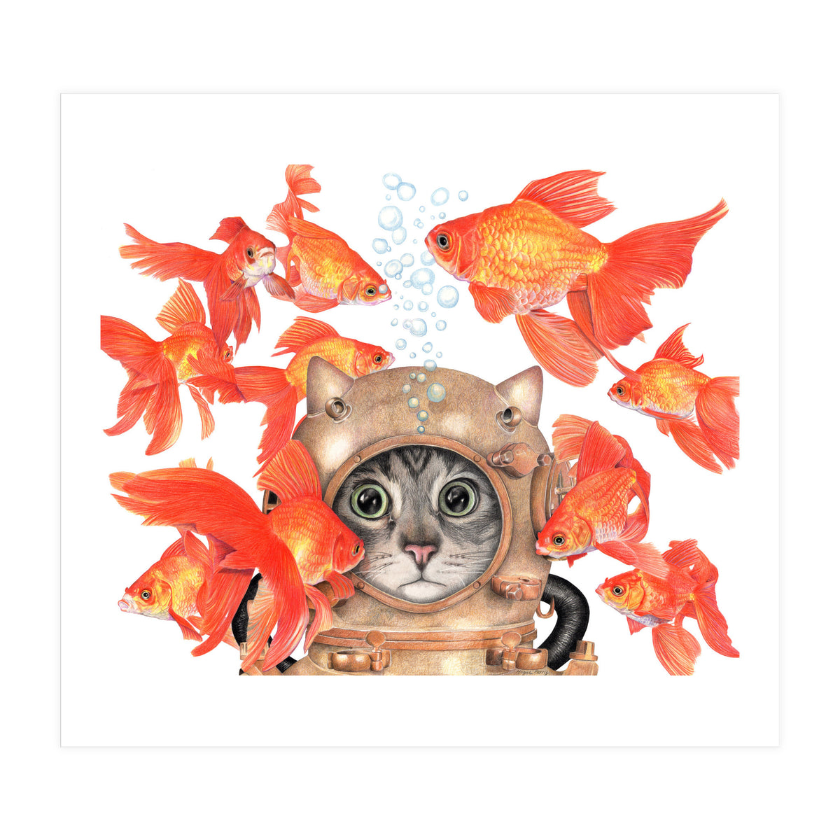 Scuba Catlgbright (Print Only)