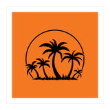 Palm Trees And Sunset in Black (Print Only) thumbnail