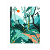 Jungle Paradise, Tropical Nature Forest Botanical Plants, Bohemian Vintage Exotic Wild (Print Only) thumbnail
