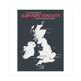 UK & Ireland Map of Alien First Contacts in Movies (Print Only) thumbnail