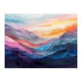 Vibrant Abstract Watercolor Mountain Landscape (Print Only) thumbnail
