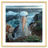 Black Browed Albatross Perched On Nest Near Ocean thumbnail